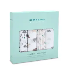 aden + anais Essentials Swaddle Blanket - Bear - 4pk