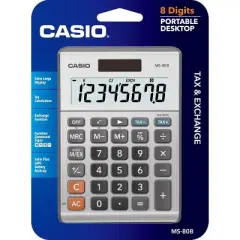 Casio MS-80B Desktop Calculator &ndash; 8-Digit, Large Display, Tax & Currency Functions