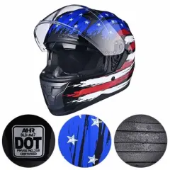 AHR RUN-F Full Face Stars and Stripes Motorcycle Helmet Flip up Dual Visor DOT M-XXL