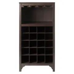 20 Bottles Glass Holder Wine Cabinet Wood/Coffee - Winsome