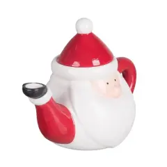 Transpac Dolomite 9 Inch Multicolor Christmas Santa Teapot Perfect for Holiday Tea Parties and Festive Decor