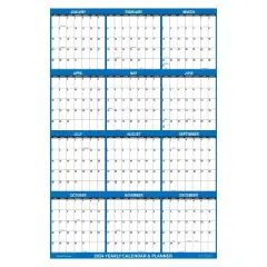SwiftGlimpse 2024 Yearly Wall Calendar & Planner 24"x36" Navy Blue