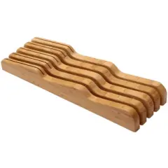 YBM Home in Drawer Bamboo Kitchen Knife Storage Block, Knife Organizer and Holder
