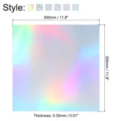 Unique Bargains Metallic Iridescent Mirror Paper Foil Board Reflective Holographic Cardstock 60 Pcs