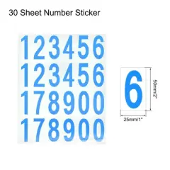 Unique Bargains Office Home Warehouse Self-Adhesive 12345178900 Mailbox Number Stickers 30 Sheets