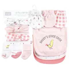Hudson Baby Infant Girl Caps or Headbands, Bibs, Mittens and Socks 12pc Set, Farm, 0-6 Months