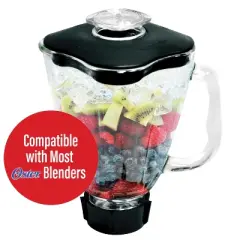 Brentwood 60-Oz. Blender Glass Jar Replacement 6-Piece Set for Oster&reg; Blender P-OST723 in Black
