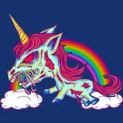 Women's Design By Humans Zombie Rainbow Unicorn By Dzuu Racerback Tank Top
