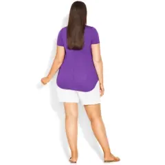 Women's Plus Size Slub Tee - purple | EVANS