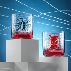 Spider-Man Icon Crackle Short Glass, 10oz set of 2
