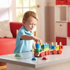 Melissa & Doug Stacking Train - Classic Wooden Toddler Toy (18pc)