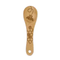 Talisman Designs Laser Etched Beechwood Mini Spoon, Honey Bee Collection