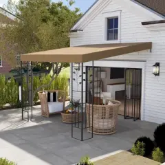 Outsunny 10' x 10' Outdoor Pergola Canopy, Metal Patio Canopy with Drainage Holes for Backyard, Garden, Porch