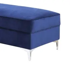 45" Bovasis Velvet Ottoman Blue - Acme Furniture