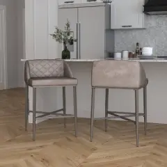 Set of 2 Phoenix Non Swivel Counter Height Barstool Gray - Hillsdale Furniture