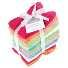 Hudson Baby Infant Girl Rayon from Bamboo Woven Washcloths 12pk, Tropical