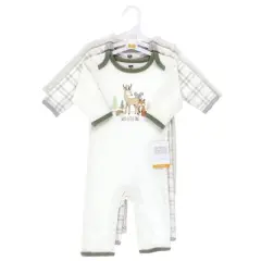 Hudson Baby Infant Boy Cotton Coveralls, Forest Deer