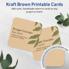 Avery Square Cards with Rounded Corners, 3" x 3", Kraft Brown, 60ct