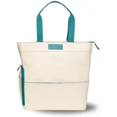 Sarah Wells Austin Breast Pump Tote &ndash; Coated Canvas Bag with Insulated Pocket, Water Bottle Holder & Laptop Sleeve