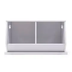 Wood Toy Storage Cubby and Kids' Bookcase White - Humble Crew