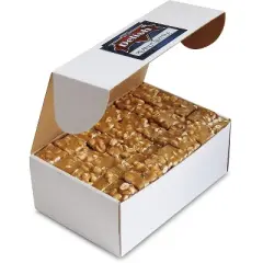Gourmet Peanut Brittle by It's Delish, 6 LBS Bulk Box &ndash; Old Fashion Style Peanut Brittle in Square Cut Pieces