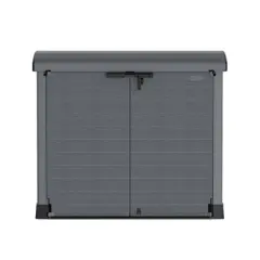 Duramax CedarGrain StoreAway 1200L Capacity Outdoor Deck and Garden Storage Box with Panel Doors & Arc Lid for Patios, Pool Areas, & Driveways, Grey