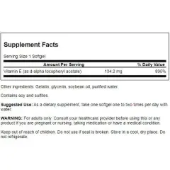 Swanson Vitamin E - Natural 200 Iu (134.2 mg) 250 Sgels