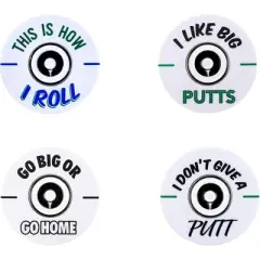 Izzo Golf In Your Face Oversized Dual Ball Markers - 4 Pack