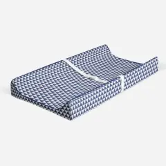 Bacati - Navy Triangles Quilted Muslin Changing Pad Cover
