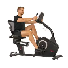 Sunny Health & Fitness Programmable Recumbent Bike - Black