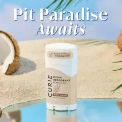 Curie Solid Deodorant Stick Warm Vanilla - Aluminum-Free 2oz