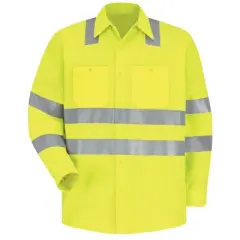 Red Kap&reg; Men's Hi-Visibility Long Sleeve Work Shirt - Type R, Class 3