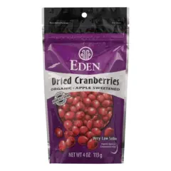 Eden Foods Organic Dried Cranberries Apple Sweetened - Case of 15/4 oz