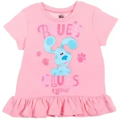 Nickelodeon Blue's Clues Little Girls T-Shirt & French Terry Shorts Set Pink 