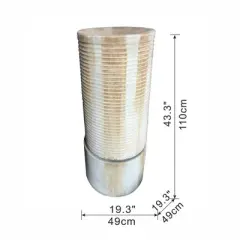 NAYSAYE Fountain Modern Cylinder Tower Water Feature with Ribbed Design for Outdoor Garden, Antique Blue, 19.3"*19.3"*43.3"