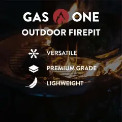 GasOne 22 in Outdoor Wood Burning Fire Pit with Mesh Lid and Fire Picker &ndash; Durable Alloy Steel for Backyard, Porch, Deck, Camping, BBQ