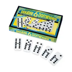 Puremco Double 6 Black Dot Dominoes - Professional Size Board Game: Includes Storage Case, Instructions, 1-4 Players