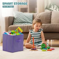 4E's Novelty 6 Packs 11 Inch Pastel Color Storage Foldable Cube Bins, Colorful Storage Baskets