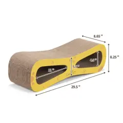 Sandinrayli Wave Cat Scratcher Lounge Toy with Catnip, Yellow