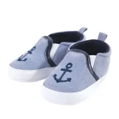 Hudson Baby Infant Boy Cotton Bodysuit, Shorts and Shoe 3pc Set, Blue Sailor Whale