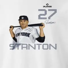 MLBPA Men's Stanton Pw Licensed Mlb Giancarlo Stanton New York Yankees Long Sleeve Graphic Cotton Pullover Sweatshirt - White S