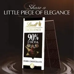 Lindt 4/6/12 Bars,  Excellence 90% Cocoa Dark Chocolate 3.5oz Full Size Candy Bar