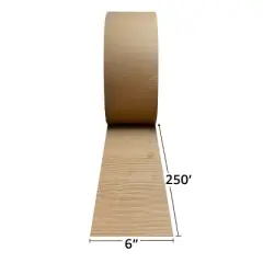 UOFFICE Corrugated Wrap 6" x 250' x 1/8" Thick - B Flute - Cardboard Wrap