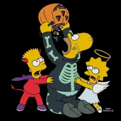 Mens The Simpsons Halloween Greedy Homer T Shirt