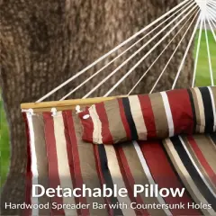 Sunnydaze Extra-Large 2-Person Quilted Outdoor Hammock with Spreader Bars - 450 lb Capacity