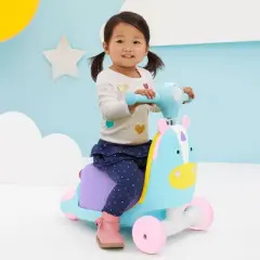 Skip Hop Kids' 3-in-1 Ride On Scooter and Wagon Toy - Unicorn