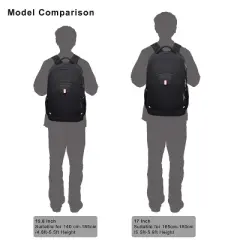 Travel Laptop Backpack, Black Backpack with USB Slit Business Computer Back Pack