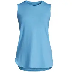 Lands' End Women's Moisture Wicking UPF Sun Crewneck Tunic Tank Top