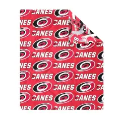 NHL Carolina Hurricanes 50" x 60" Two Sided Plush Throw Blanket: Sports Pattern Microplush