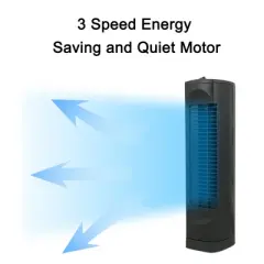 Optimus 14" Desktop Ultra Slim Oscillating Tower Fan-Black